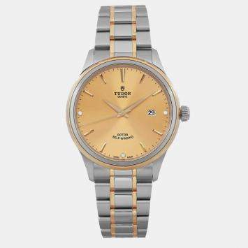Pre Owned Tudor Champagne 18K Yellow Gold Stainless Steel Style 12703 Automatic Men's Wristwatch 41 mm