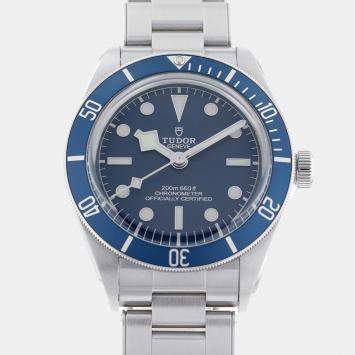 Pre Owned Tudor Blue Stainless Steel Black Bay 79030B-0001 Automatic Men's Wristwatch 39 mm