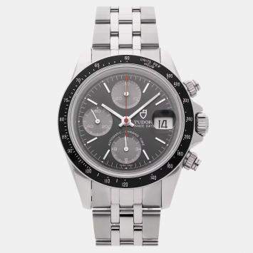 Pre Owned Tudor Prince Chronograph 79260P Automatic Stainless Steel Silver Dial Men's Wristwatch 40mm
