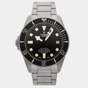Pre Owned Pre-Owned Tudor Pelagos LHD 25610TN Black Automatic Titanium Men's Wristwatch 42 MM