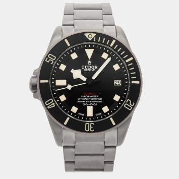 Pre Owned Pre-Owned Tudor Pelagos LHD 25610TN Black Automatic Titanium Men's Wristwatch 42 MM