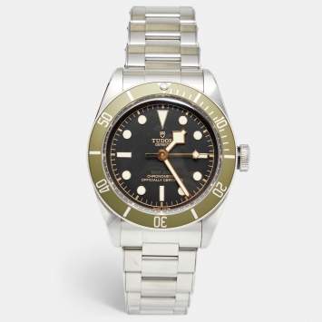 Pre Owned Tudor Black Stainless Steel Black Bay Harrods Special Edition M79230G Men's Wristwatch 41 mm