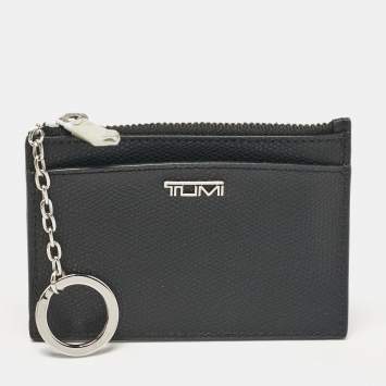 Pre Owned Tumi Black Leather Sinclair Slim Card Case