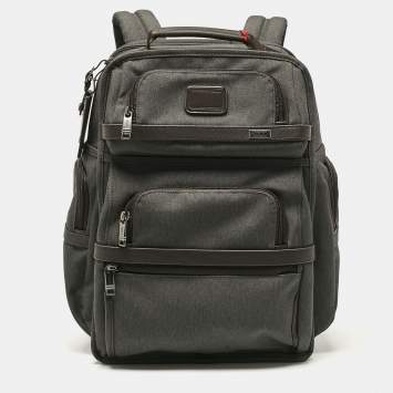 Pre Owned TUMI Dark Grey/Brown Nylon Alpha 3 Brief Backpack