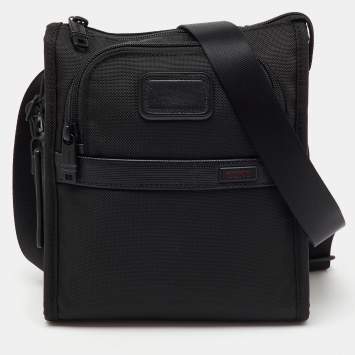 TUMI Black Ballistic Nylon Alpha 2 Small Pocket Messenger Bag