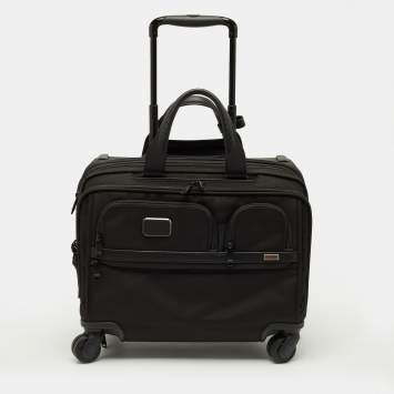 Pre Owned TUMI Alpha 3 Deluxe Black Nylon 4 Wheeled Briefcase