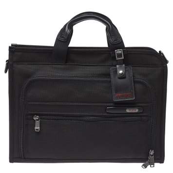 Pre Owned TUMI Black Nylon Gen 4.2 Slim Deluxe Portfolio Bag
