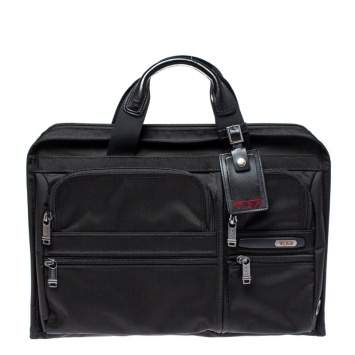 مملوكة مسبقًا TUMI Black Nylon Gen 4.2 Organizer Portfolio Briefcase