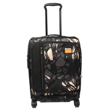 Pre Owned TUMI Black Highlands Print Nylon Merge Continental Expandable Carry On Luggage