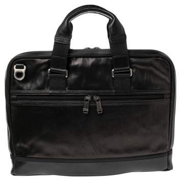 مملوكة مسبقًا TUMI Brown Leather Alpha Bravo Andrew Slim Briefcase