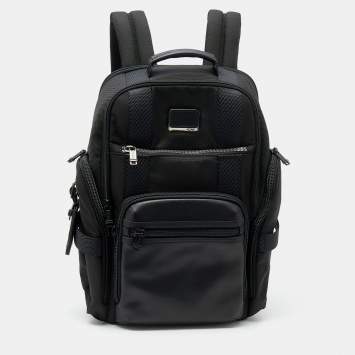 Pre Owned Tumi Black Nylon and Leather Alpha Bravo Sheppard Deluxe Brief Backpack