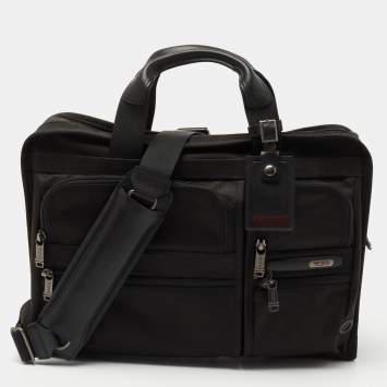 Pre Owned TUMI Black Nylon Organizer Portfolio Briefcase Bag