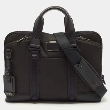 Pre Owned Tumi Black Nylon Alpha Bravo Academy Briefcase 