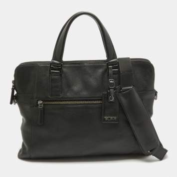 Pre Owned TUMI Black Leather Beacon Hill Slim Briefcase Bag