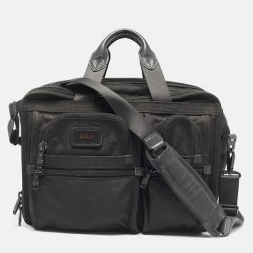 Pre Owned TUMI Black Nylon Alpha Organizer Portfolio Brief Bag