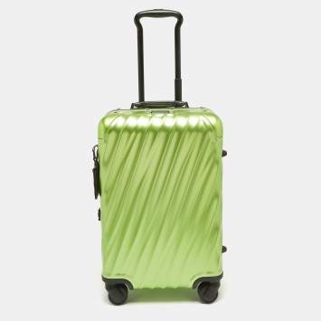 Pre Owned TUMI Green/Black Aluminum 19 Degree International Carry On Luggage
