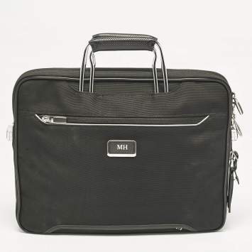 Pre Owned TUMI Black Nylon and Leather Hannover Slim Briefcase