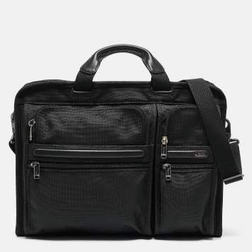 Pre Owned TUMI Black Nylon Organizer Laptop Briefcase