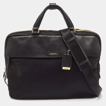 Pre Owned TUMI Black Nylon and Leather Slim Laptop Bag