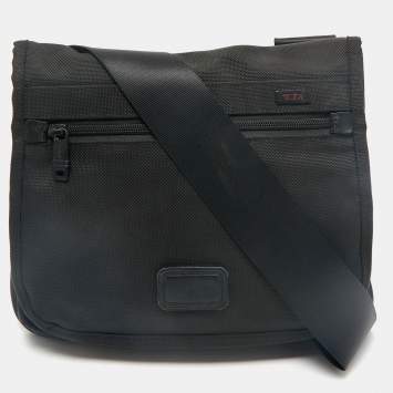 Pre Owned TUMI Black Nylon Ballistic Flap Messenger Bag