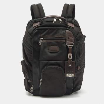 Pre Owned TUMI Black/Brown Nylon Alpha Bravo Kingsville Deluxe Backpack