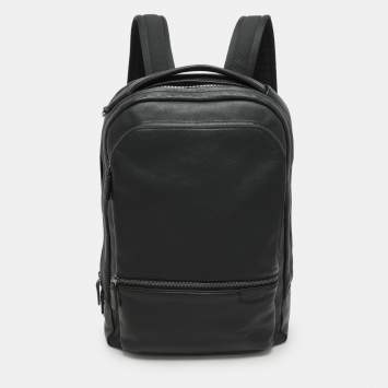 TUMI Black Leather Harrison Bradner Backpack