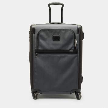 Pre Owned TUMI Black/Grey Nylon 4 Wheeled Alpha 2 Expandable International Luggage