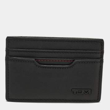 مملوكة مسبقًا TUMI Black Logo Leather Card Holder