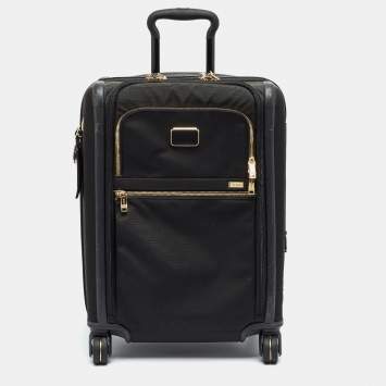 مملوكة مسبقًا Tumi Alpha 3 International Dual Access 4-Wheeled Black Nylon Carry-On Luggage