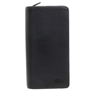 Pre Owned TUMI Black Leather Zip Around Travel Wallet