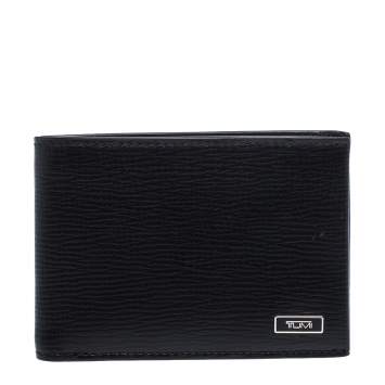 Pre Owned Tumi Black Leather Slim Bifold Wallet