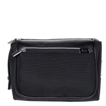 Pre Owned Tumi Black Nylon and Leather Richmond Travel Pouch