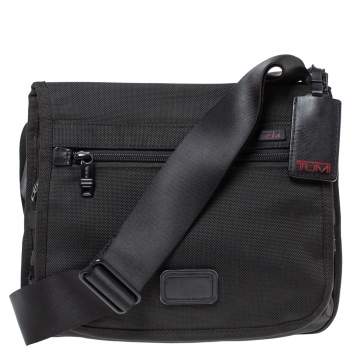 Pre Owned Tumi Black Nylon Messenger Bag