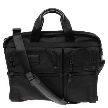 Pre Owned TUMI Black Nylon Alpha Compact Large Screen Laptop Briefcase