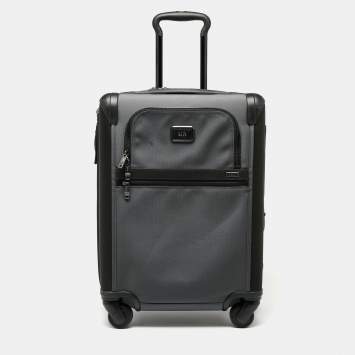 Pre Owned TUMI Dark Grey/Black Nylon Continental 4 Wheeled Alpha II Expandable Carry On Luggage