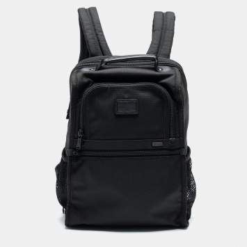 مملوكة مسبقًا TUMI Black Canvas and Leather Alpha 3 Brief Pack Backpack