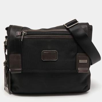 Pre Owned Tumi Black/Brown Nylon and Leather Alpha Bravo Beale Messenger Bag