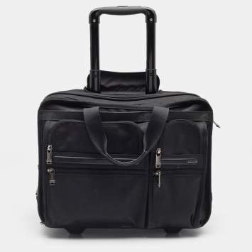 Pre Owned Tumi Black Nylon Alpha Deluxe Laptop Briefcase