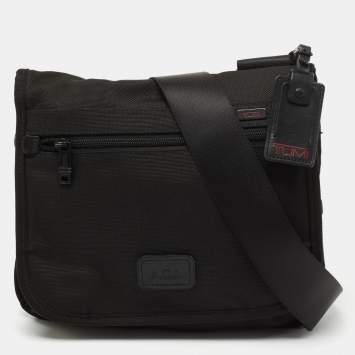 Pre Owned TUMI Black Nylon Alpha Flap Messenger Bag