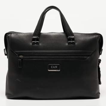 Pre Owned Tumi Black Leather Ashton Gates Briefcase Bag