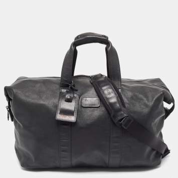 Pre Owned TUMI Black Leather Alpha II Duffel Bag