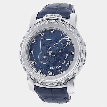 Pre Owned Ulysse Nardin Freak 020-81 Manual Winding Blue 18K White Gold Men’s Wristwatch 44.5 mm
