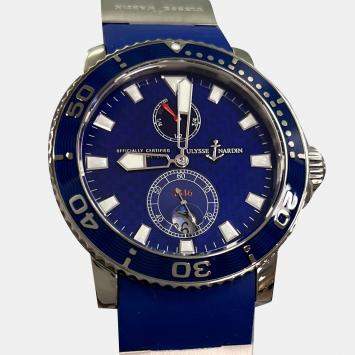 Pre Owned Ulysse Nardin Marine Diver 260-32-3A Automatic Blue 18K White Gold Men's Wristwatch 43 mm