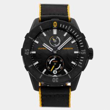 مملوكة مسبقًا ساعة يد رجالية أوليس ناردين أوتوماتيك دايفر X كيب هورن إصدار محدود 1183-170/92-CAP سوداء تيتانيوم 44 مليمتر مستعملة