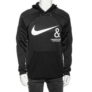 Pre Owned هودي نايك × أندركوفر ألياف صناعية أسود طباعة شعار الماركة مقاس وسط ( ميديوم )