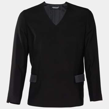 مملوكة مسبقًا Undercover Black Wool V-Neck Pullover Jacket M