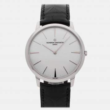 Pre Owned Vacheron Constantin Patrimony 81180/002G-9117 Manual Winding Silver 18k White Gold Men’s Wristwatch 40 mm