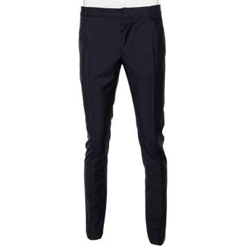 Pre Owned Valentino Navy Blue Wool Straight Fit Formal Pants XS
