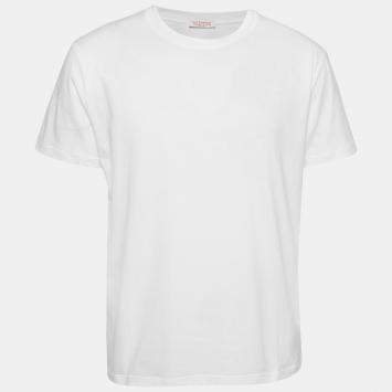 Pre Owned Valentino White Cotton Jersey T-Shirt L