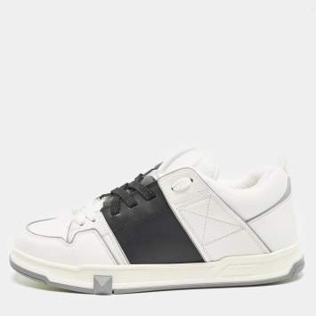 Pre Owned Valentino Black/White Leather  VL7N Sneakers Size 42
